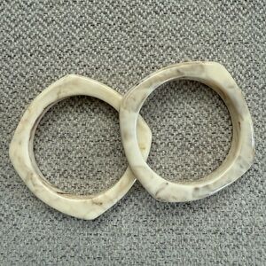 Elegant Cream Bangles with Orange Ribbon